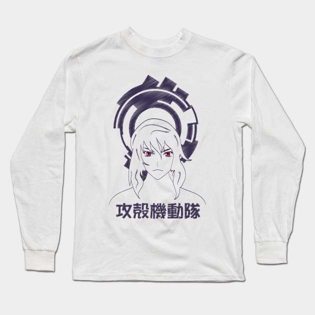 Motoko White Long Sleeve T-Shirt by jaheira